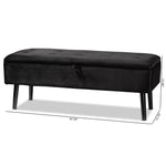 Load image into Gallery viewer, Baxton Studio Caine Modern And Contemporary Black Velvet Fabric Upholstered And Dark Brown Finished Wood Storage Bench
