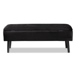 Load image into Gallery viewer, Baxton Studio Caine Modern And Contemporary Black Velvet Fabric Upholstered And Dark Brown Finished Wood Storage Bench
