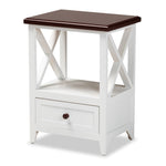 Load image into Gallery viewer, Baxton Studio Vesta Modern And Contemporary Two-Tone White And Dark Brown Finished Wood 1-Drawer End Table
