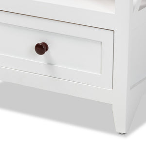 Baxton Studio Vesta Modern And Contemporary Two-Tone White And Dark Brown Finished Wood 1-Drawer End Table