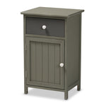 Load image into Gallery viewer, Baxton Studio Barend Mid-Century Modern Two-Tone Grey And Charcoal Finished Wood 1-Drawer Storage Cabinet
