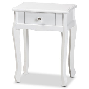 Baxton Studio Peterson Classic And Traditional White Finished Wood 1-Drawer Nightstand