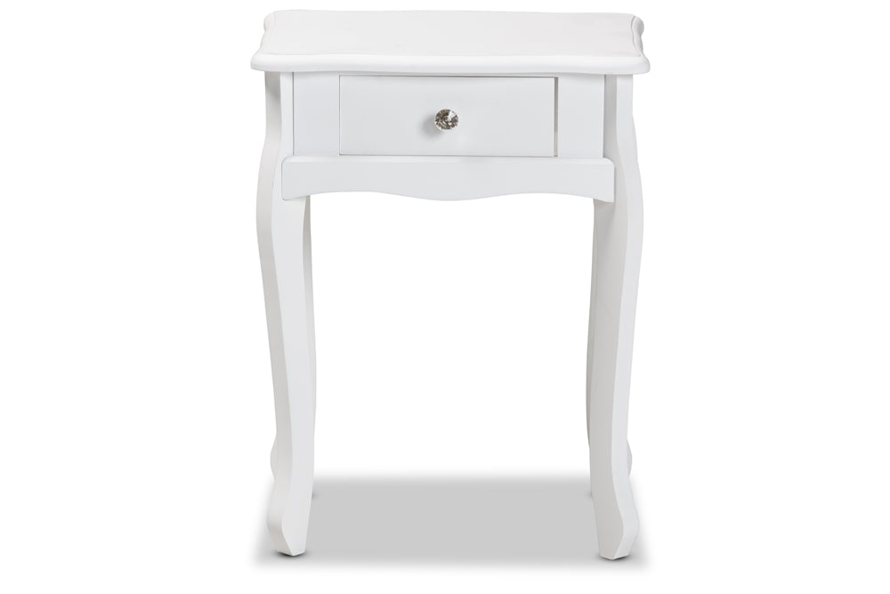 Baxton Studio Peterson Classic And Traditional White Finished Wood 1-Drawer Nightstand