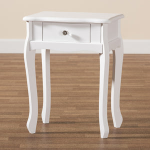 Baxton Studio Peterson Classic And Traditional White Finished Wood 1-Drawer Nightstand