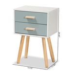 Load image into Gallery viewer, Baxton Studio Giles Modern And Contemporary Oak Brown And Multi-Colored Wood 2-Drawer Nightstand
