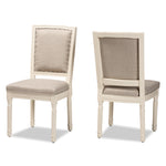 Load image into Gallery viewer, Baxton Studio Louane Traditional French Inspired Grey Fabric Upholstered And White Finished Wood 2-Piece Dining Chair Set
