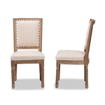 Load image into Gallery viewer, Baxton Studio Louane Traditional French Inspired Beige Fabric Upholstered And Antique Brown Finished Wood 2-Piece Dining Chair Set
