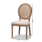 Load image into Gallery viewer, Baxton Studio Louis Traditional French Inspired Beige Fabric Upholstered And Antique Brown Finished Wood 2-Piece Dining Chair Set With Rattan
