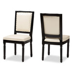 Load image into Gallery viewer, Baxton Studio Louane Traditional French Inspired Beige Faux Leather Upholstered And Black Finished Wood 2-Piece Dining Chair Set
