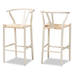 Load image into Gallery viewer, Baxton Studio Paxton Modern And Contemporary White Finished Wood 2-Piece Bar Stool Set
