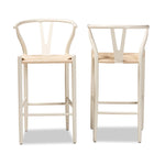 Load image into Gallery viewer, Baxton Studio Paxton Modern And Contemporary White Finished Wood 2-Piece Bar Stool Set
