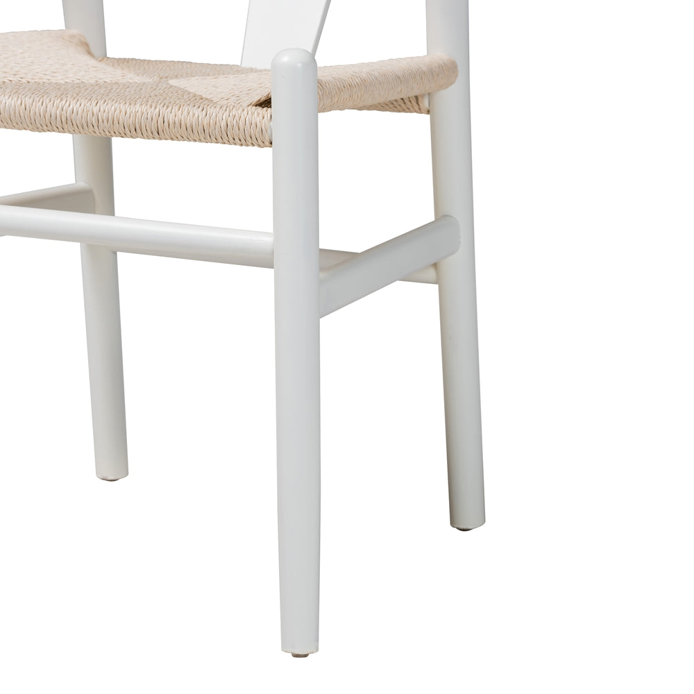 Baxton Studio Paxton Modern White Finished Wood 2-Piece Dining Chair Set