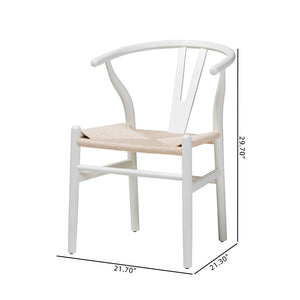 Baxton Studio Paxton Modern White Finished Wood 2-Piece Dining Chair Set