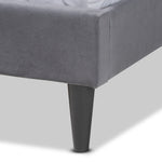 Load image into Gallery viewer, Baxton Studio Gothard Modern And Contemporary Grey Velvet Fabric Upholstered And Dark Brown Finished Wood Queen Size Platform Bed
