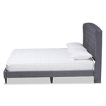 Load image into Gallery viewer, Baxton Studio Joanna Modern And Contemporay Grey Velvet Fabric Upholstered And Dark Brown Finished Wood King Size Platform Bed
