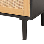 Load image into Gallery viewer, Baxton Studio Maureen Mid-Century Modern Espresso Brown Wood And Rattan 2-Door Storage Cabinet
