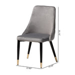 Load image into Gallery viewer, Baxton Studio Giada Contemporary Glam And Luxe Grey Velvet Fabric And Dark Brown Finished Wood 2-Piece Dining Chair Set
