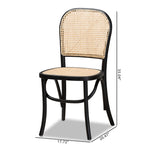 Load image into Gallery viewer, Baxton Studio Cambree Mid-Century Modern Brown Woven Rattan And Black Wood 2-Piece Cane Dining Chair Set
