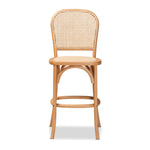 Load image into Gallery viewer, Baxton Studio Vance Mid-Century Modern Brown Woven Rattan And Wood Cane Counter Stool
