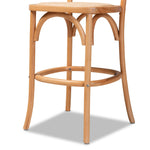 Load image into Gallery viewer, Baxton Studio Vance Mid-Century Modern Brown Woven Rattan And Wood Cane Counter Stool
