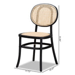 Load image into Gallery viewer, Baxton Studio Garold Mid-Century Modern Brown Woven Rattan And Black Wood 2-Piece Cane Dining Chair Set
