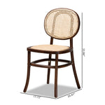 Load image into Gallery viewer, Baxton Studio Garold Mid-Century Modern Brown Woven Rattan And Walnut Brown Wood 2-Piece Cane Dining Chair Set
