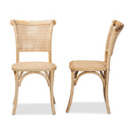 Load image into Gallery viewer, Baxton Studio Fields Mid-Century Modern Brown Woven Rattan And Wood 2-Piece Cane Dining Chair Set
