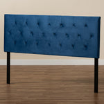 Load image into Gallery viewer, BAXTON STUDIO FELIX MODERN AND CONTEMPORARY NAVY BLUE VELVET FABRIC UPHOLSTERED KING SIZE HEADBOARD
