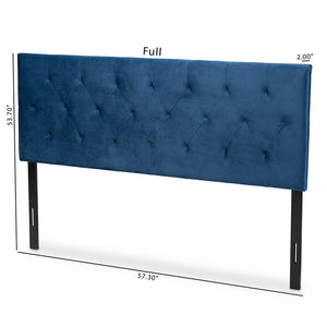 Baxton Studio Felix Modern And Contemporary Navy Blue Velvet Fabric Upholstered King Size Headboard