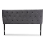 Load image into Gallery viewer, Baxton Studio Felix Modern And Contemporary Grey Velvet Fabric Upholstered King Size Headboard
