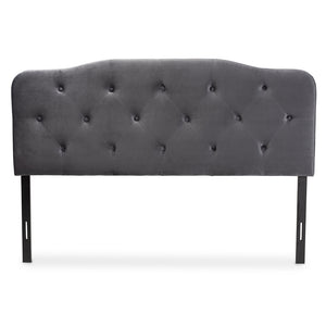 Baxton Studio Gregory Modern And Contemporary Grey Velvet Fabric Upholstered King Size Headboard