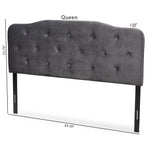 Load image into Gallery viewer, Baxton Studio Gregory Modern And Contemporary Grey Velvet Fabric Upholstered Full Size Headboard
