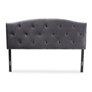 Baxton Studio Leone Modern And Contemporary Grey Velvet Fabric Upholstered Full Size Headboard