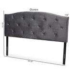 Load image into Gallery viewer, Baxton Studio Leone Modern And Contemporary Grey Velvet Fabric Upholstered King Size Headboard
