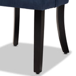 Load image into Gallery viewer, Baxton Studio Fabre Modern Transitional Navy Blue Velvet Fabric Upholstered And Dark Brown Finished Wood 2-Piece Dining Chair Set
