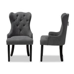 Load image into Gallery viewer, Baxton Studio Fabre Modern Transitional Grey Velvet Fabric Upholstered And Dark Brown Finished Wood 2-Piece Dining Chair Set
