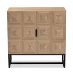 Load image into Gallery viewer, Baxton Studio Darien Modern And Contemporary Natural Brown Finished Wood And Black Metal 2-Door Storage Cabinet
