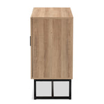 Load image into Gallery viewer, Baxton Studio Darien Modern And Contemporary Natural Brown Finished Wood And Black Metal 2-Door Storage Cabinet
