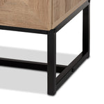 Load image into Gallery viewer, Baxton Studio Darien Modern And Contemporary Natural Brown Finished Wood And Black Metal 2-Door Storage Cabinet
