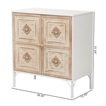 Load image into Gallery viewer, Baxton Studio Favian Classic And Traditional Two-Tone White And Weathered Brown Finished Wood And White Metal 2-Door Sideboard
