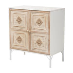 Load image into Gallery viewer, Baxton Studio Favian Classic And Traditional Two-Tone White And Weathered Brown Finished Wood And White Metal 2-Door Sideboard
