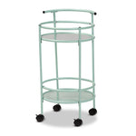 Load image into Gallery viewer, Baxton Studio Newell Mid-Century Modern Mint Green Finished Metal 2-Tier Kitchen Cart
