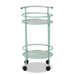 Load image into Gallery viewer, Baxton Studio Newell Mid-Century Modern Mint Green Finished Metal 2-Tier Kitchen Cart
