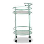 Load image into Gallery viewer, Baxton Studio Newell Mid-Century Modern Mint Green Finished Metal 2-Tier Kitchen Cart
