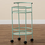 Load image into Gallery viewer, Baxton Studio Newell Mid-Century Modern Mint Green Finished Metal 2-Tier Kitchen Cart
