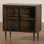 Load image into Gallery viewer, Baxton Studio Carter Mid-Century Modern Industrial Walnut Brown Finished Wood And Black Metal 2-Door Sideboard
