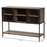 Load image into Gallery viewer, Baxton Studio Cardea Modern Industrial Walnut Brown Finished Wood And Black Metal 2-Door Sideboard
