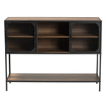 Load image into Gallery viewer, Baxton Studio Cardea Modern Industrial Walnut Brown Finished Wood And Black Metal 2-Door Sideboard
