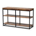 Load image into Gallery viewer, Baxton Studio Bardot Modern Industrial Walnut Brown Finished Wood And Black Metal 3-Tier Console Table
