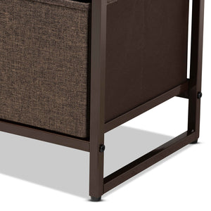 Baxton Studio Volkan Modern Multi-Colored Fabric Upholstered And Black Metal 5-Drawer Storage Cabinet